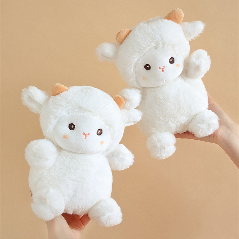 Zacht wit schapen pluche speelgoed schattig baby sweepease pop gevulde cartoon dier slaapmaat kussen kawaii kamer beddecor cadeau la582