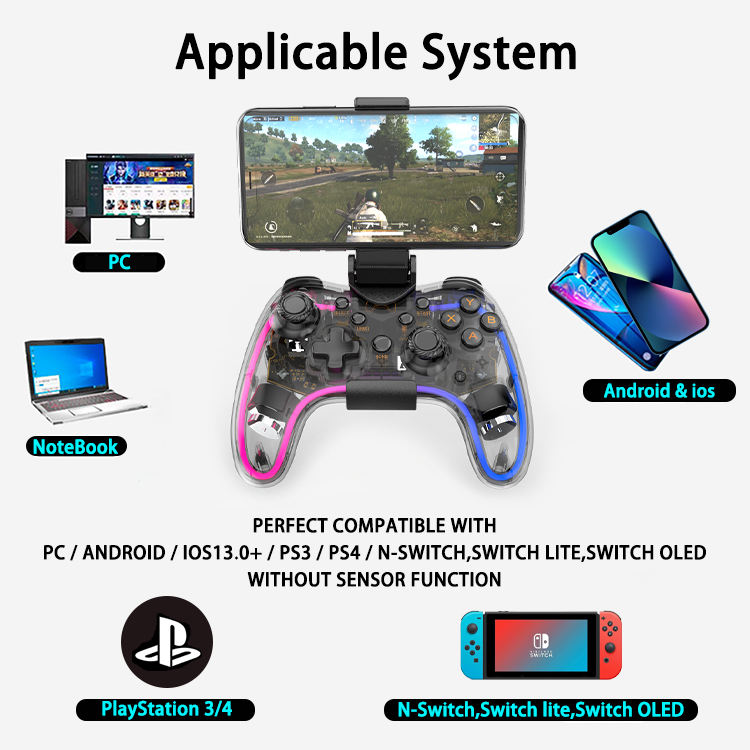 Wireless BT joystick mobile phone gamepad 2.4g wireless smartphone game controller for Android IOS phone pubg game