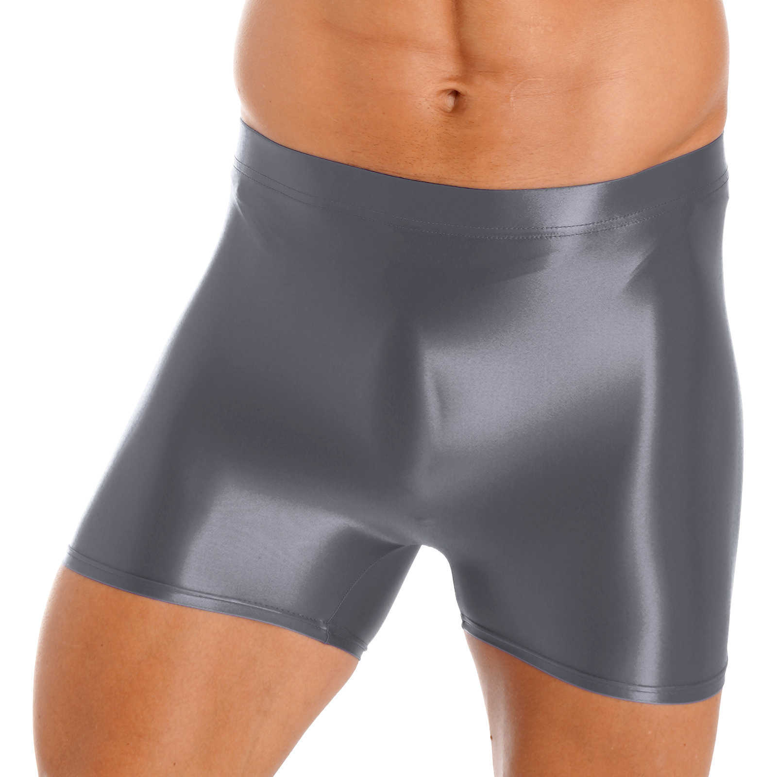 Shorts pour hommes hommes brillant taille moyenne Shorts de course ceinture élastique Leggings courts Gym Fitness vêtements de sport maillots de bain W0327