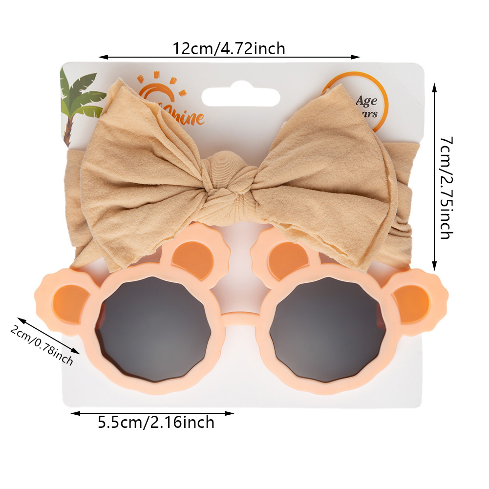 /Card Panda Bear Baby Sunglasses Textured Fabric Headband Cute Dot Price Bullet Bow Hairbands Kids Seaside Sun Glasses