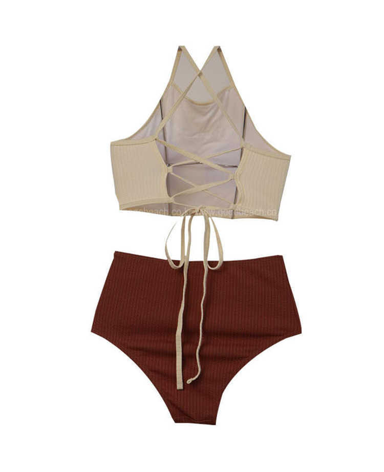 Bikini Set Bikini donna a vita alta Sexy Summer Beach Wear Fasciatura Costume da bagno femminile Costume da bagno stile coreano Tankini Set Costumi da bagno solidi 2023 P230328