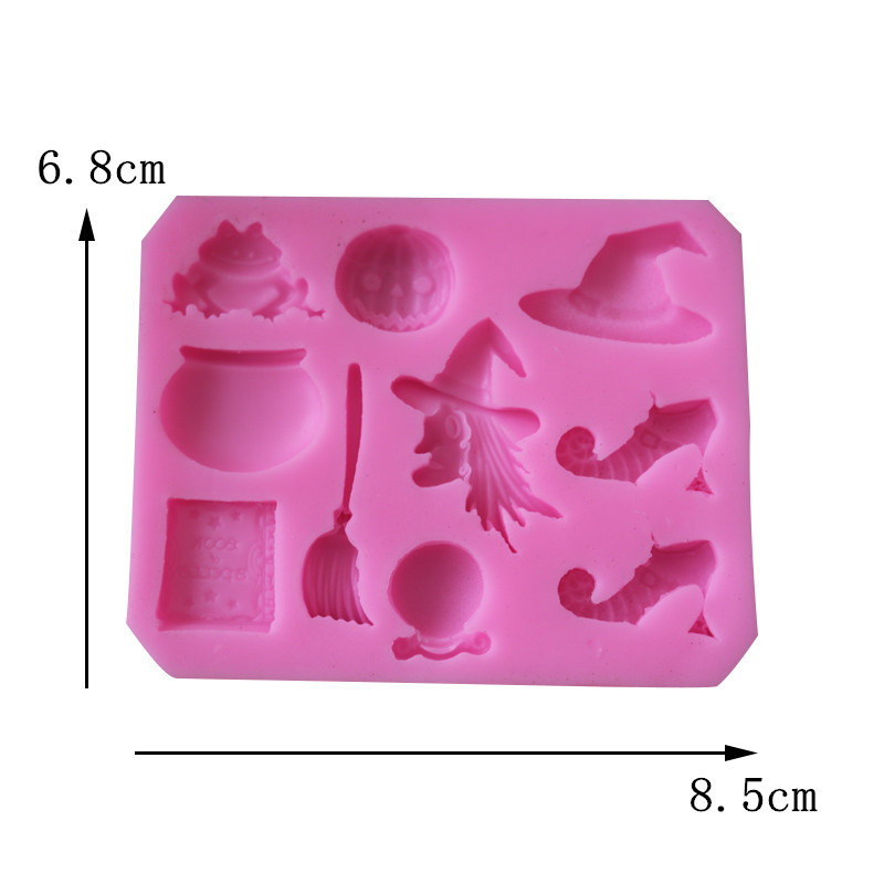 Halloween Silicone Cake Biscuit Molds Witch Pumpkin Chocolate Candy Mold Hög temperatur DIY Dekoration Bakning Köksverktyg DH54