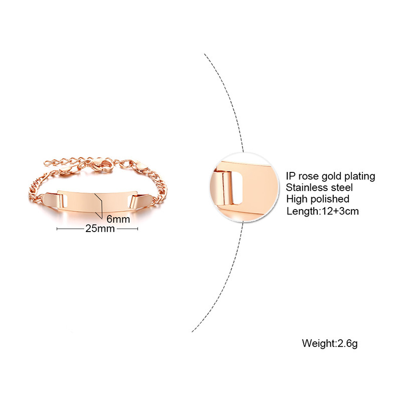 Rostfritt stål armband DIY tomt kedja armband mode tillbehör anpassad logotyp
