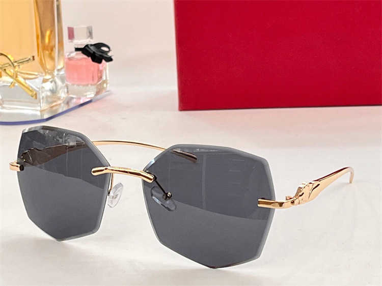 2024 Fashion Men's Luxury Designer des lunettes de soleil pour femmes Lentins garnies sans cadre.