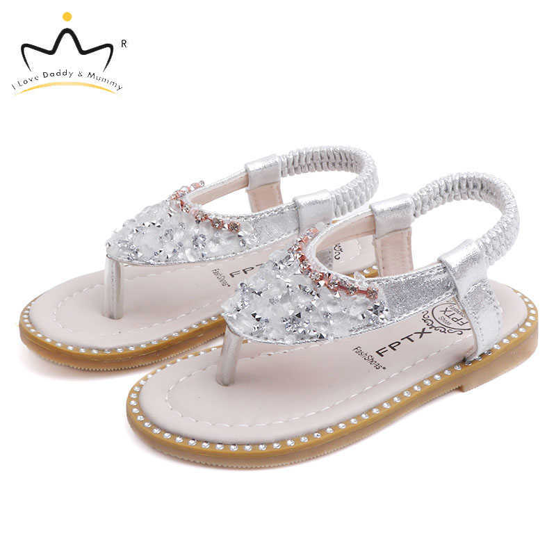 Sandals Summer Rhinestones Girls Sandals Leather Sequins Glitter Infant Toddler Baby Girls Shoes Kids Children Sandals Baby Girl Sandals W0327