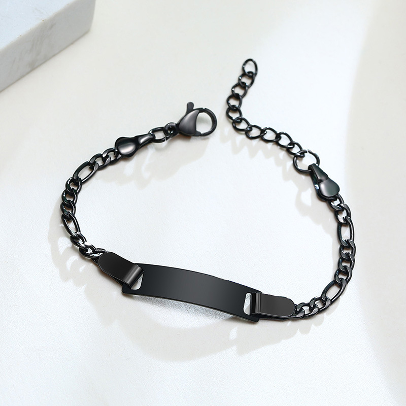 Stainless Steel Bracelet DIY Blank Chain Bracelet Fashion Accessories Custom Logo