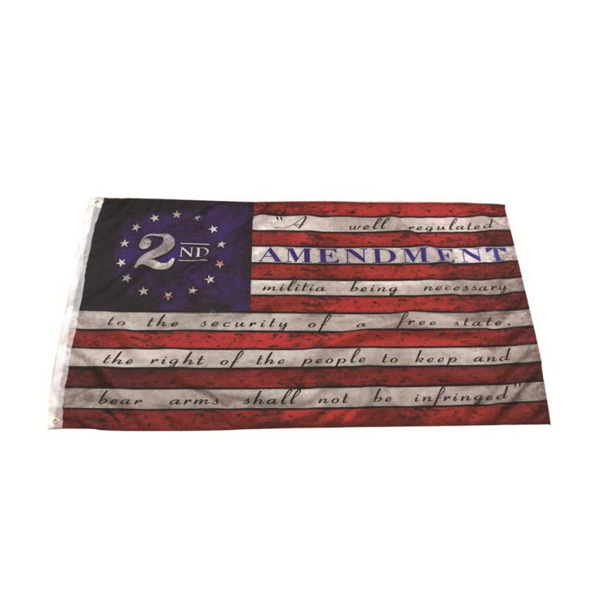 Amerikansk 2: a ändringsflagga Act II American Flag US ALLMÄN VAL Flagder 15090cm XD239305747632