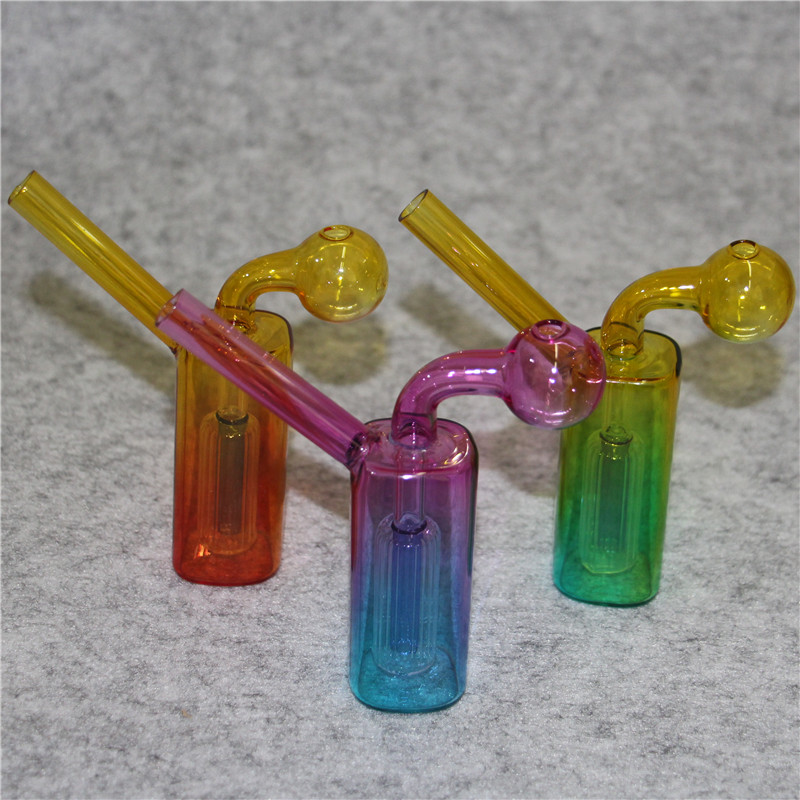 4,72-Zoll-Mini-Glas-Ölbrenner-Bong-Wasserpfeifen mit dicker Shisha-Pyrex-Recycler-Hand-Dab-Bongs zum Rauchen, kleine Rig-Rohrblase