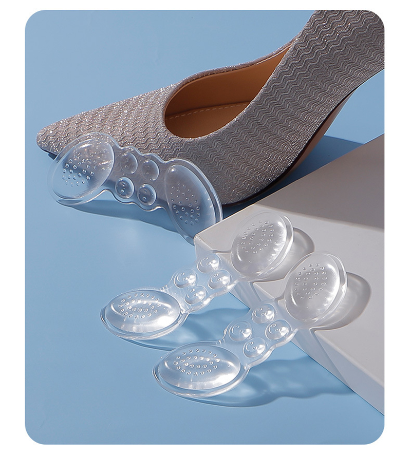 Damen-Ferseneinlegesohlen für Schuhe, hohe Absätze, transparentes Polster, Größe anpassen, selbstklebende Fersenpolster, Schutzaufkleber, Schmerzlinderung, Fußpflege-Einlage