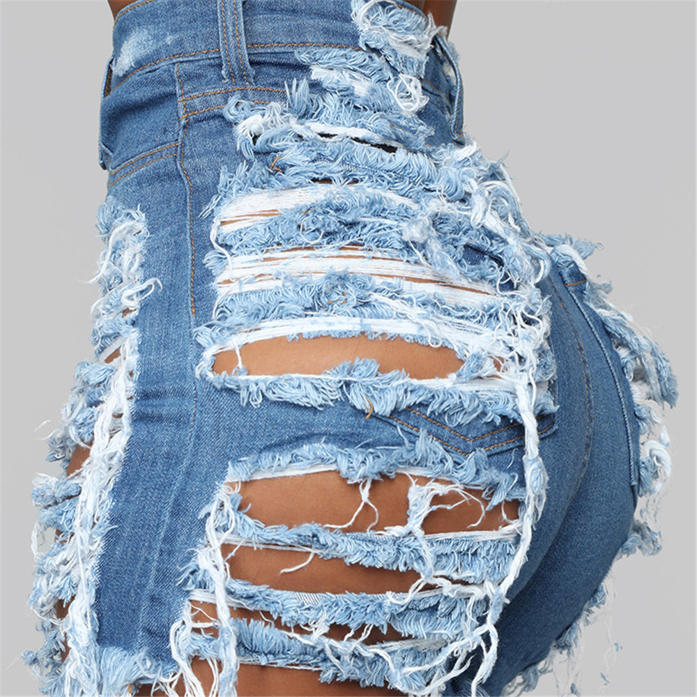 2023 Дизайнерские летние джинсовые шорты Женские джинсы Vantage Ripped High Waist Stretchy Shorts Fashion Washed Retro Denim Shorts Оптовая продажа одежды 9595