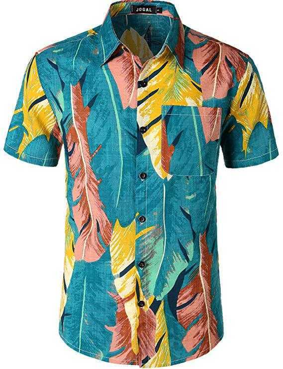 Hommes chemises décontractées hommes hawaïen été imprimé fleuri plage mer manches courtes Luau chemise hauts Blouse W0328