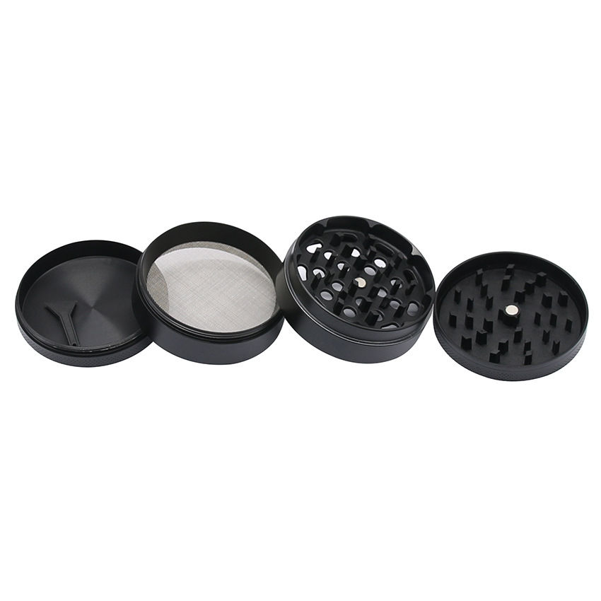 2023 Smoking Pipes 4-layer 63mm diameter flat panel dotted vertical pattern zinc alloy cigarette grinder