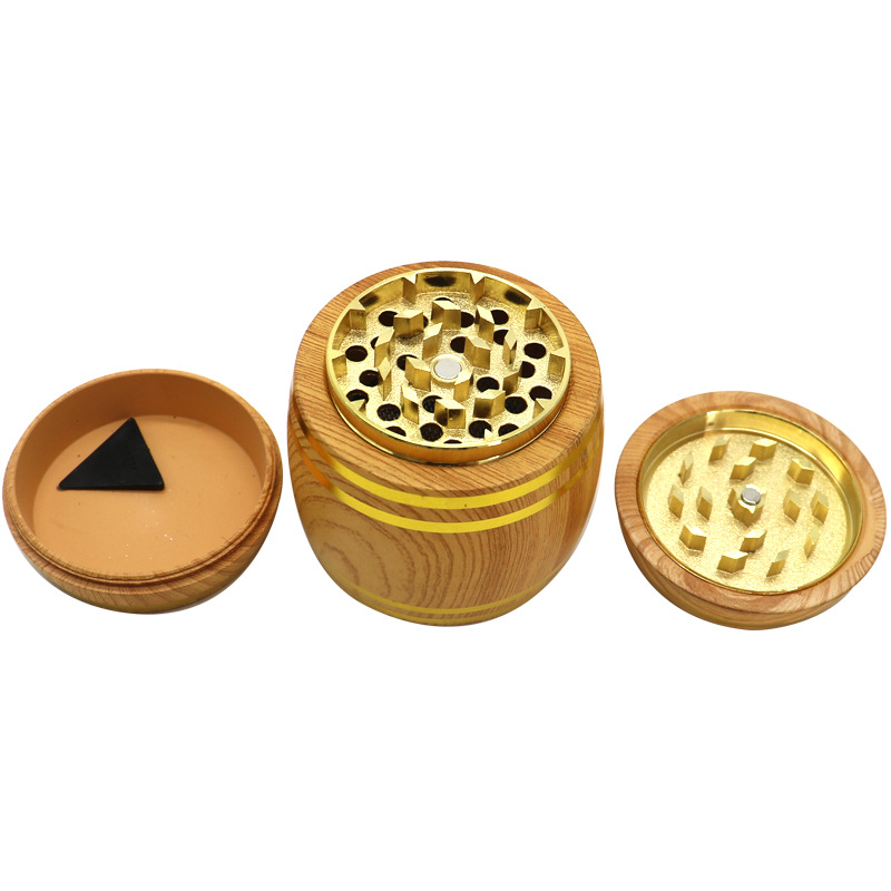 Rookpijpen zinklegering gouden rand 63 mm wijn vat vormmolen houten tabakslijpmolen