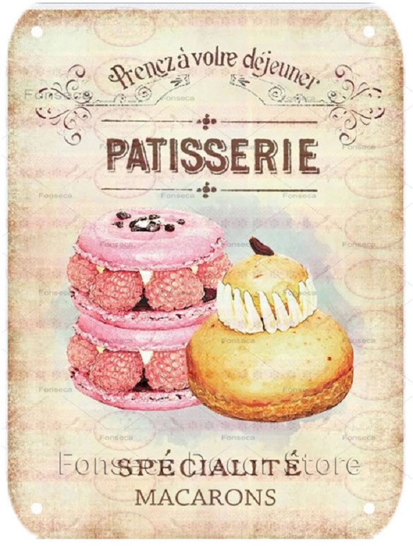 Vintage Cupcake Théière En Métal Peinture Signes Décor De Cuisine Rétro Plaques En Métal Café Boutique Décoration Mur Art Plaques En Métal 30X20cm W03