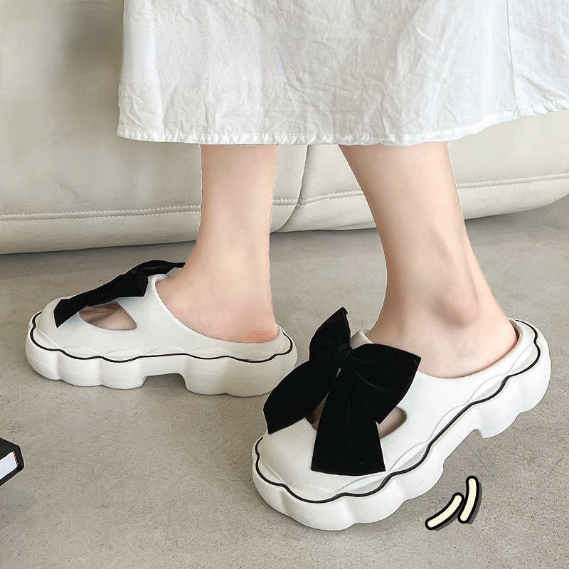 Slippers Women's New Baotou Slippers Summer Thick Soled Anti-skid Indoor Outdoor Beach Shoes Leisure Garden Lovely Fairy Sandals Zapatos G230328