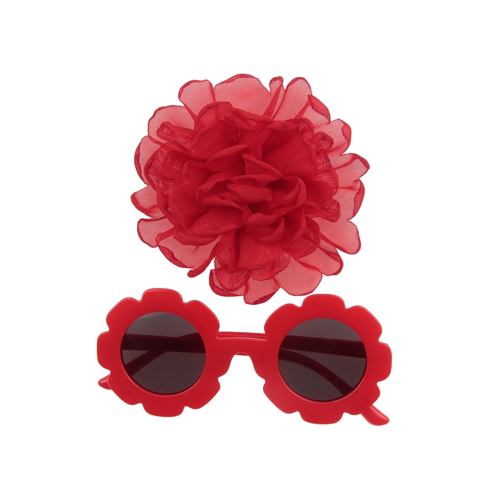 New Baby Girls Sunglasses Flower Hair Clips Set Fashion Sunflower Glasses Hairpins Birthday Gift Photography Props