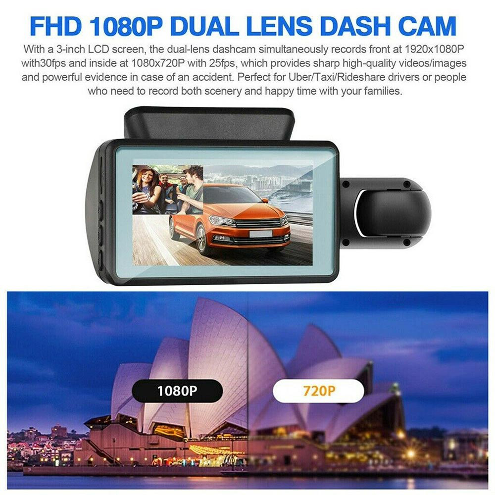 Dubbele camera HD DVR Camera voor en achter 2 lensrecorders Auto DVR-recorders Dash Cam Auto Groothoek Nachtzicht