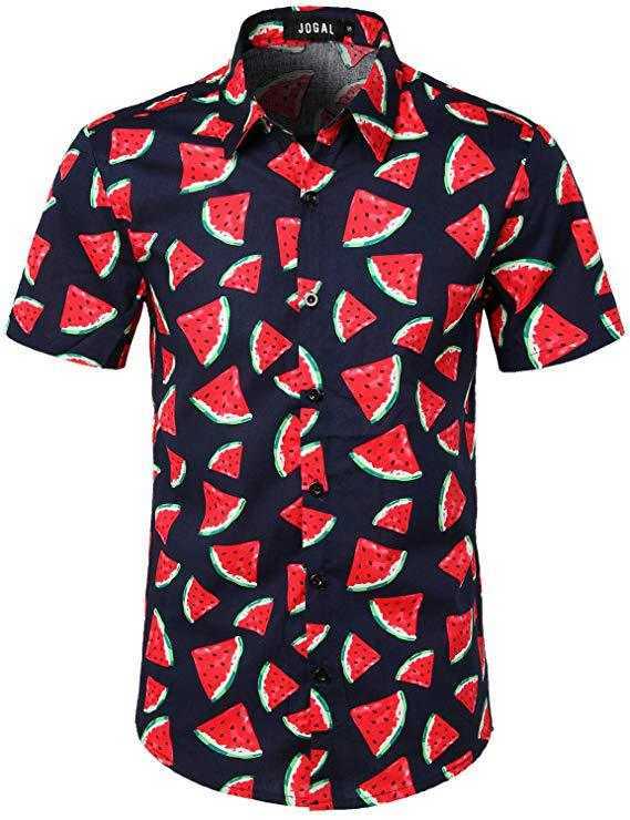 Hommes chemises décontractées hommes hawaïen été imprimé fleuri plage mer manches courtes Luau chemise hauts Blouse W0328