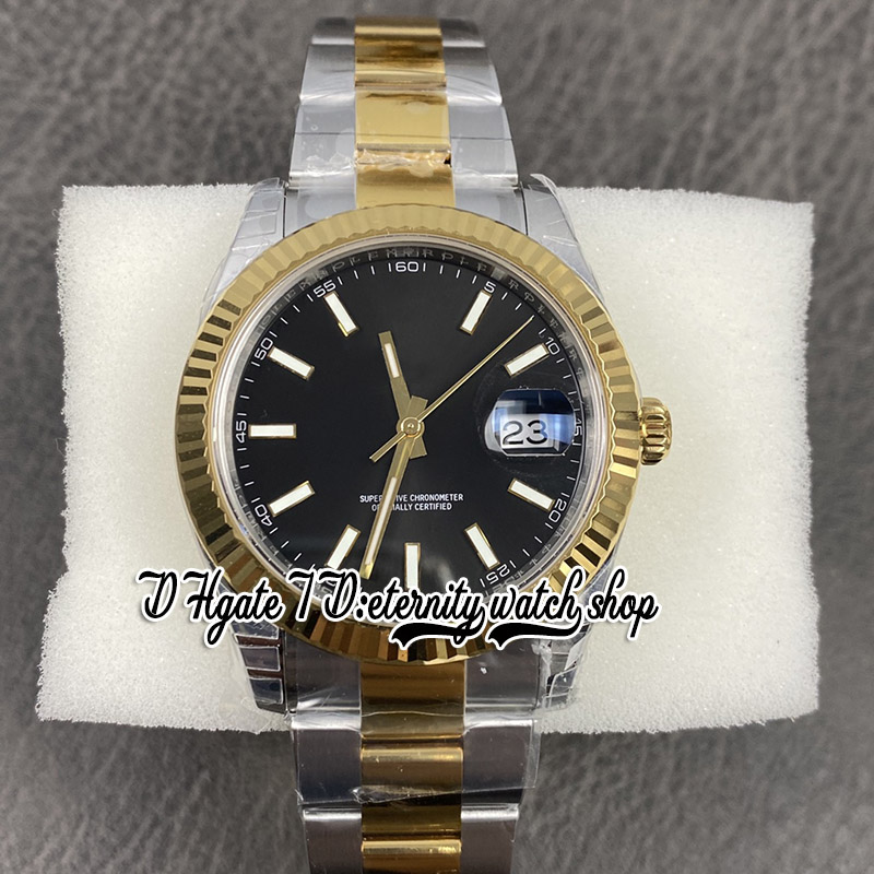 2023 sbf126333 3235 VSA3235 Automatic Mens Watch 41MM Fluted Bezel Gold Dial Stick Yellow Gold Silver Two Tone SS 904L Steel Bracelet Super Edition eternity Watches