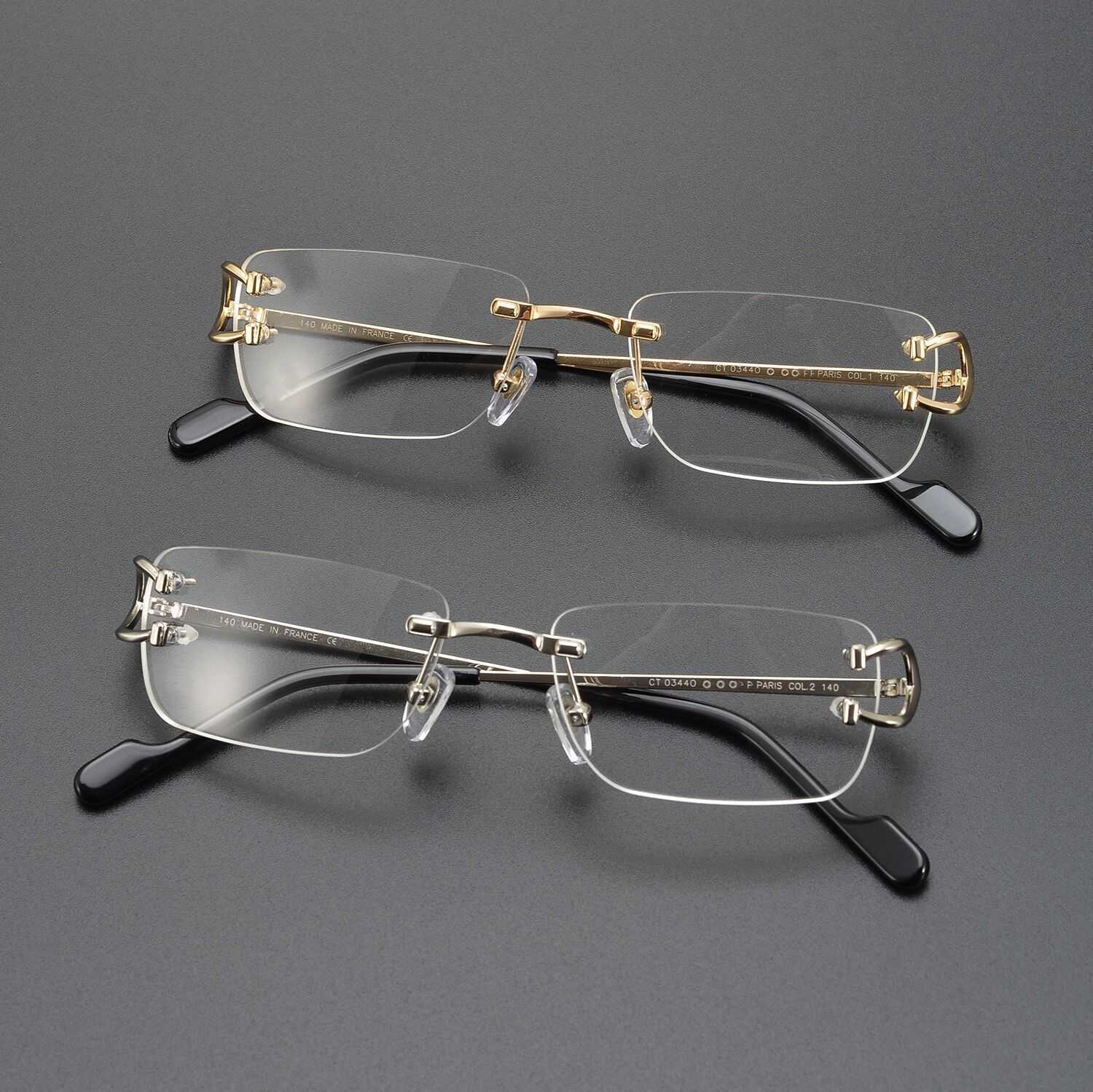 Högkvalitativ fashionabla solglasögon Mäns lyxdesigner Kvinnors solglasögon Fashion Frameless Simple Pure Titanium Business Myopia Lens Frame