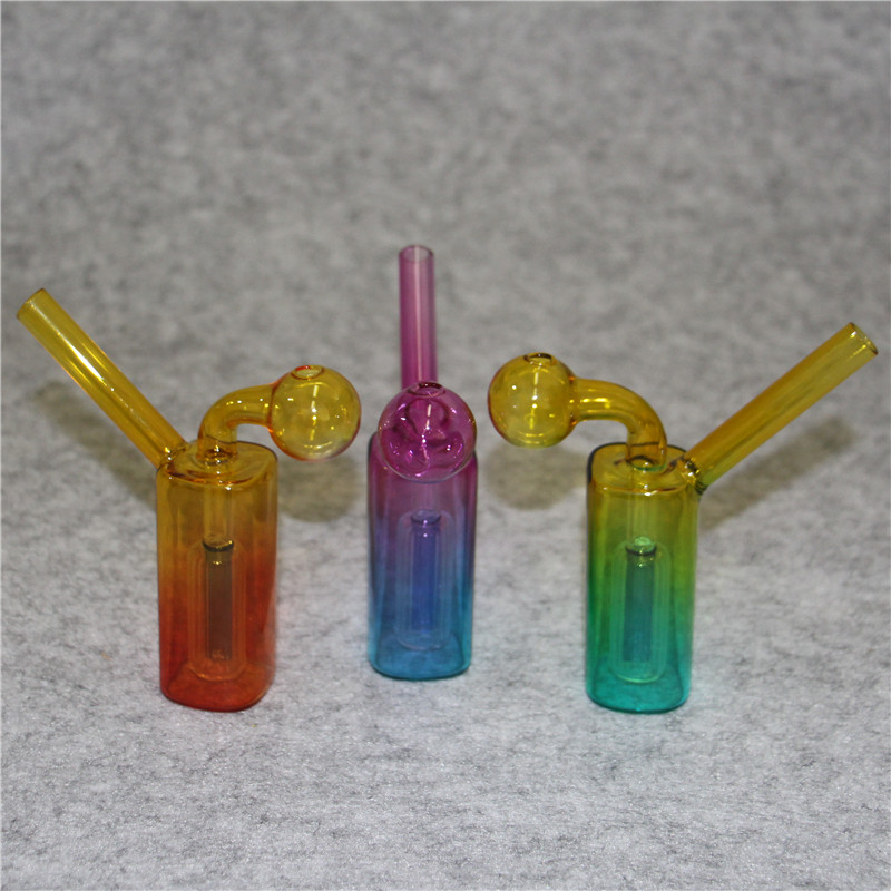 Hookahs Mini Dik Glass Oil Bong Bong voor heldere Dab Rigs Water Bubbler Pipe Eenvoudig ontwerp voor rookaccessoires Ash Catcher