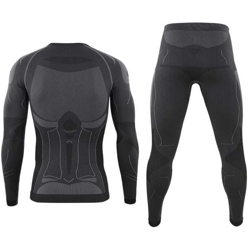 Men's Tracksuits Seamless Tight Tactical Thermal Underwear Sets Men Outdoor Sports Breathable Training Cycling Thermo Fleece Underwear Long Pant W0328