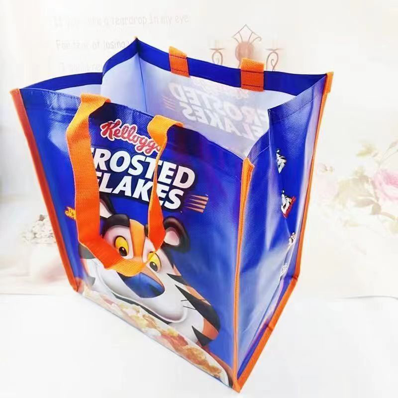 New Reusable Ecofriendly Storage Shopping Bags That Clips To Your Cart Great Cute Tiger Blue Big Foldable Shopping Bags Waterproof Eco Shopping Tote 30.5x23x38cm