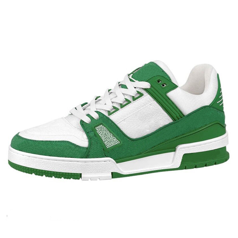 2024 Designer Sneaker Virgil Trainer Casual Shoes Calfskin Leather Abloh Green and or Red Blue Letter Overlays Platform Low Sneakers 36-45