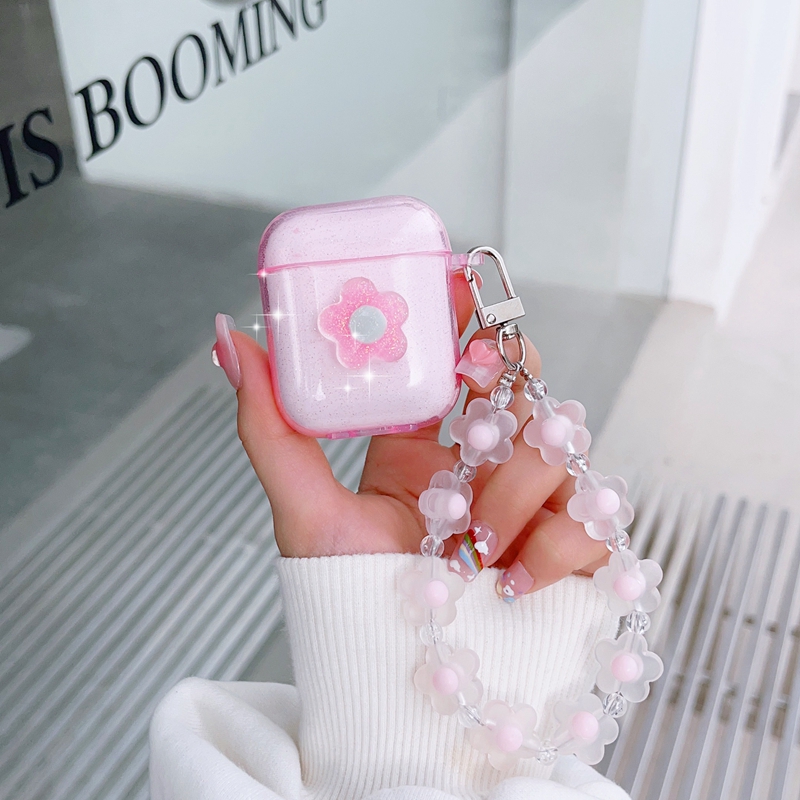 Flower Pink Soft TPU Case for Airpods Pro 2 Air Subs 3 1 2 Mashing Air POD AIRPOD Pro2 3gen Clear Cell Telefon Uszy Akcesoria Procesorki Okładka Protektora z smykiem