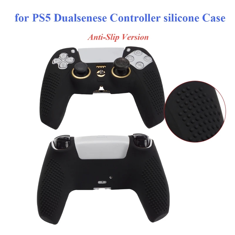 Anti-Rutsch-Silikon-Hülle für PlayStation Dualshock 5 PS5 Controller Camouflage Printing Solid Color Case Thumb Stick Grip Cap