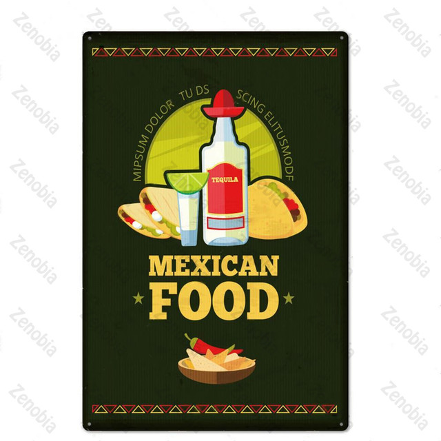 Fastfood Metal Tin Sign Metal Poster Vintage Style Wall Decor Plate Bar Bistro Cafe Kitchen Home Decor Plate 30X20cm W03