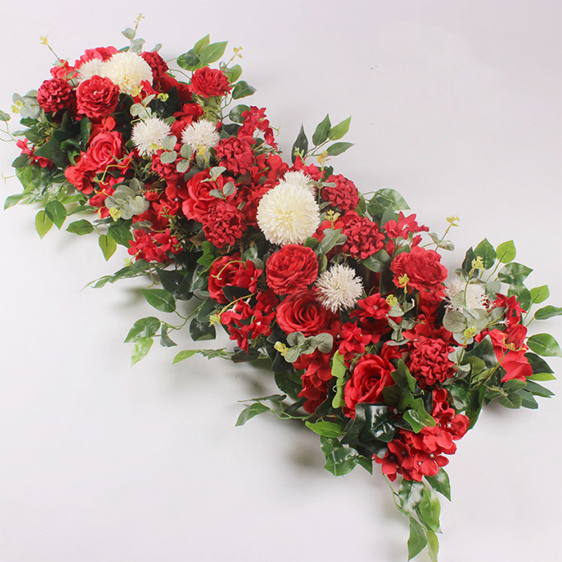 Flores decorativas grinaldas de festa festiva Jardim caseiro 100cm Diy Wedding Flower Wall Arrangement Peonies Rose Rose Artificial Row i0329