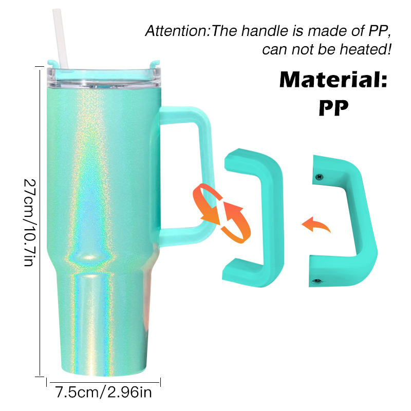 Gobelet à paillettes de sublimation de 40 oz avec poignée Gobelet scintillant en acier inoxydable de grande capacité Chope à bière Tasse de voyage isolée Garder les boissons froides Tasse à café de voyage Nouveau