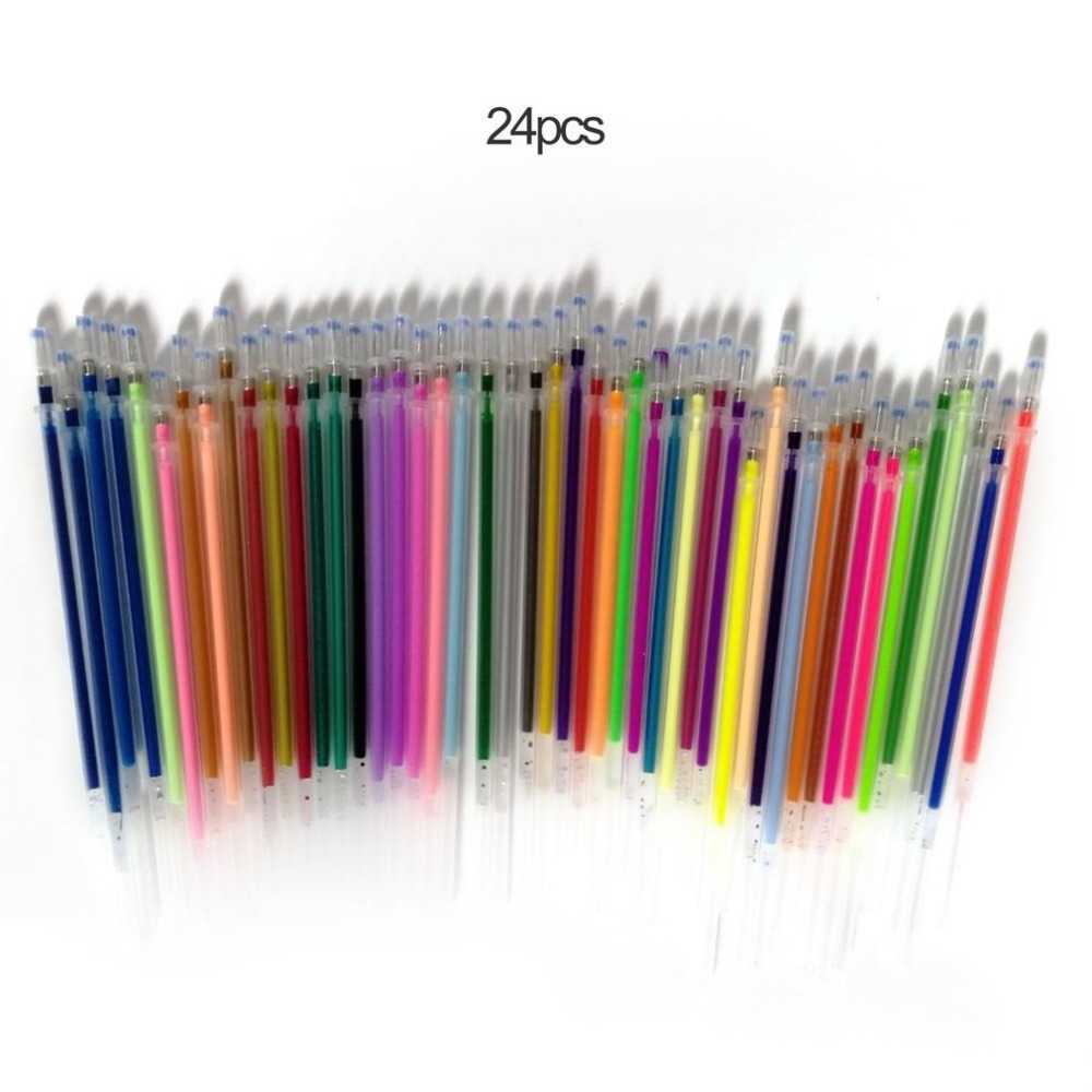 Gift Ballpoint Pens Ballpoint Pens 1.0mm Colorful Gel Pen Fluorescent Refills Color Cartridge Flash Pen Smooth Ink Painting Graffiti Pens Student Stationery