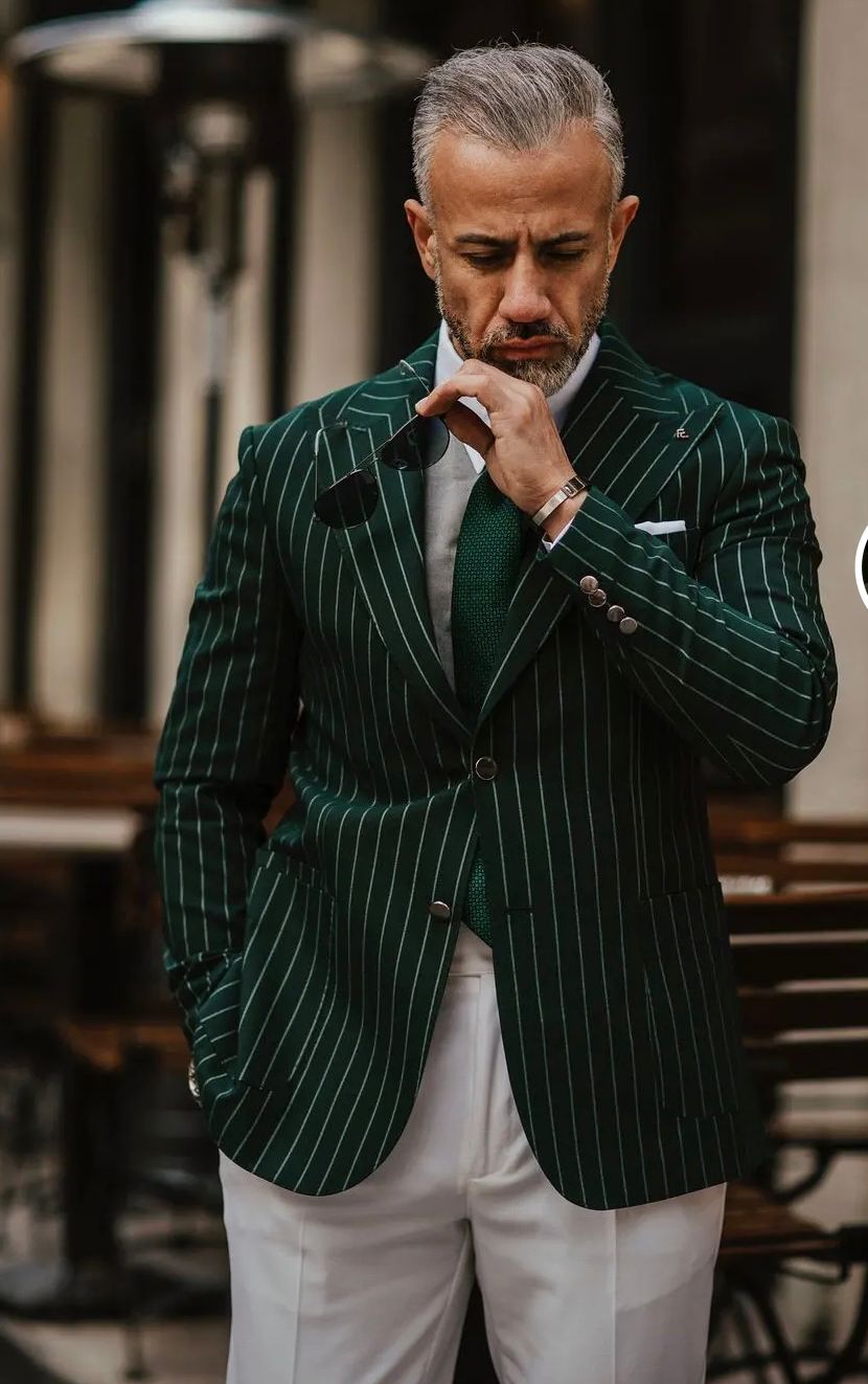 NOVO Dark Green Green Listra noivo Tuxedos Men Wedding Tuxedo Menas Menas Menas Menina Blazer Men Dinner/Palmas de Terinho de terno dardo