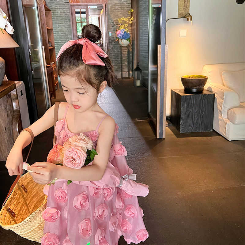 Girl's Dresses Summer Light Luxury Fashion New Girl Suspender Skirt Kids Princess Skirt Baby Comfortable Casual Dress Boutique Clothing