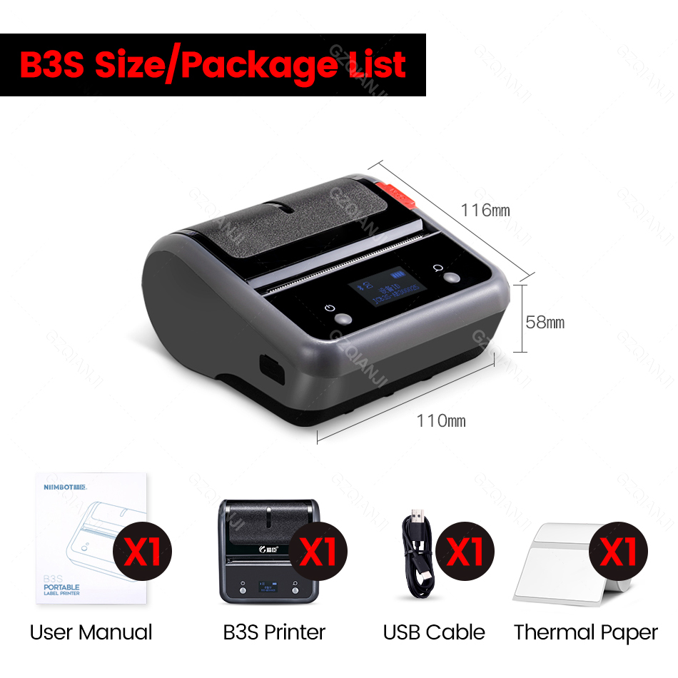 20- 75mm Thermal Label Printer BT Label Maker Sticker Machine for IOS Android Phone with Label Paper Roll Waterproof