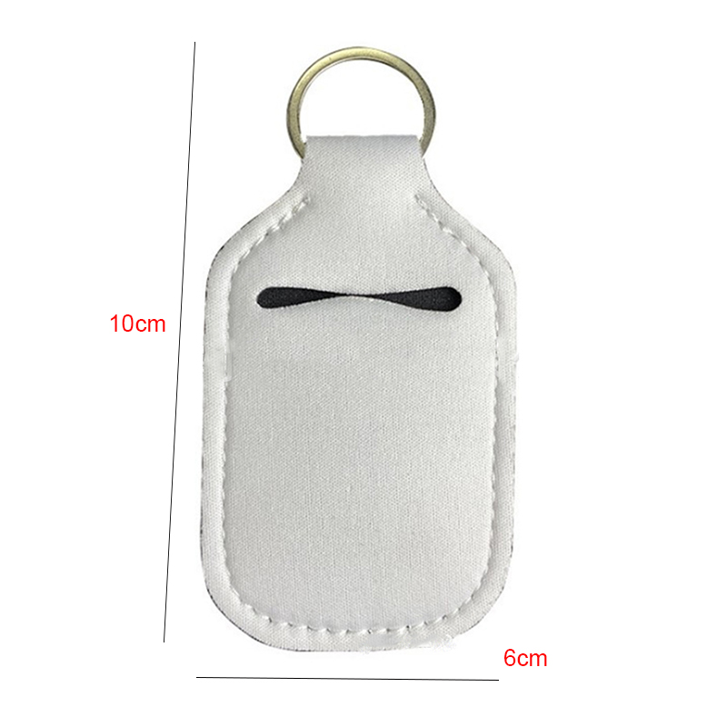 Néoprène Sublimation Blank Keychain Perfume Couvrer la bouteille de désinfection à la main Cover à chaleur Transfert de chauffeur