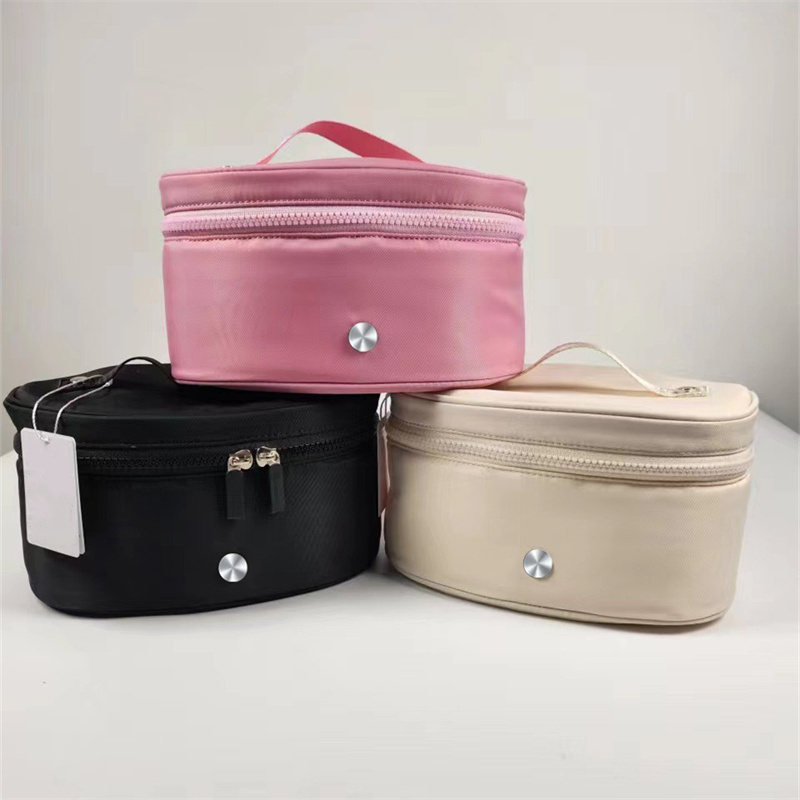 LL-35 Women Makeup Bags Outdoor Handbag Toiletry Cylinder Kit Purse Travel Multi-function Portable Pack Storage Bag Cylinder Stuff Sacks