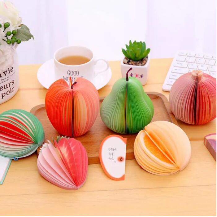 Party Favor Creative Korean Style Śliczne Apple Note Paper Note Note Notatki Notatki Przenośne zadrapanie papierowe notatniki Post Sticky 3D Apple Shape Pear