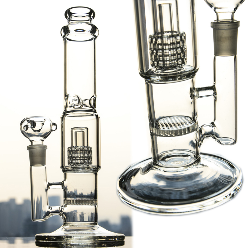 Klein Recycler Dab Rigs Hookahs Thick Glass Water Bongs Dabber Smoke Glasses pipe Cigarette Accessory with 18mm Bowl