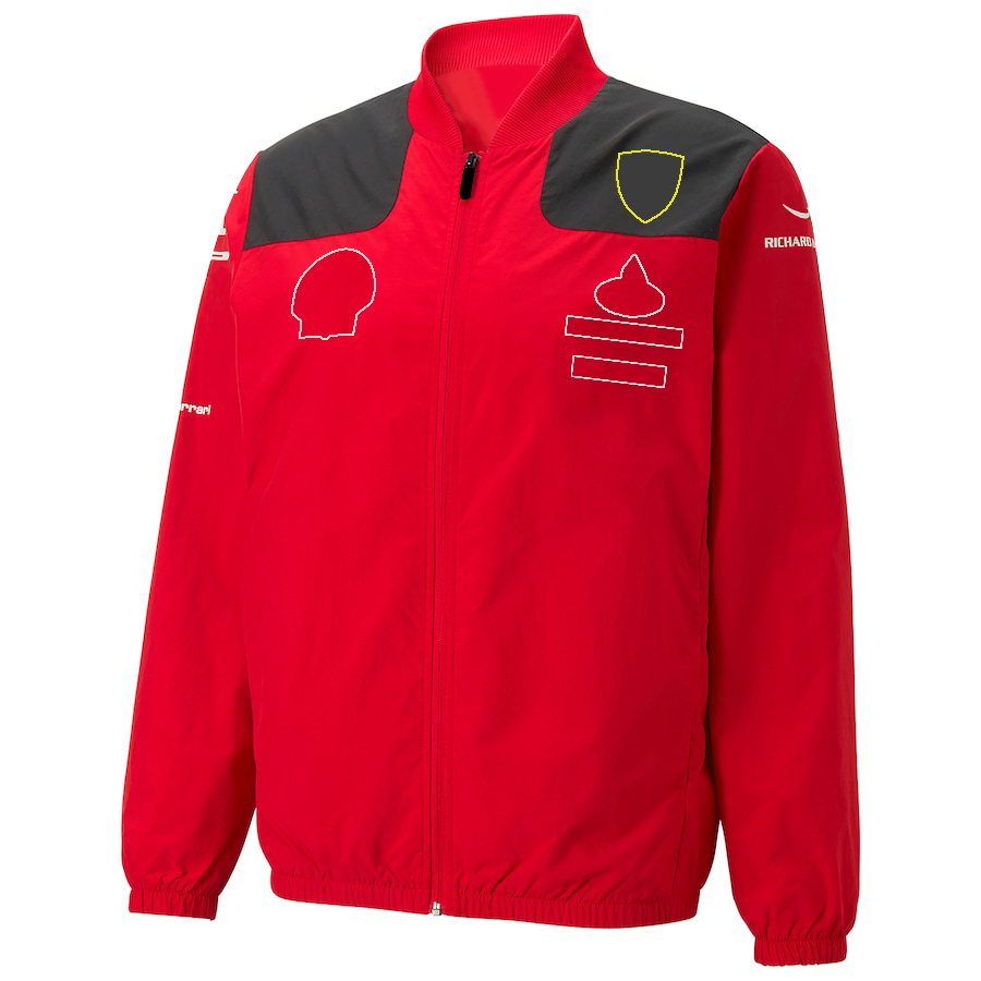 2023 New F1 Softshell Jacket Formula 1 팀 레이싱 재킷 스프링 및 가을 스포츠 브랜드 패션 남자 방수 Zippper 재킷