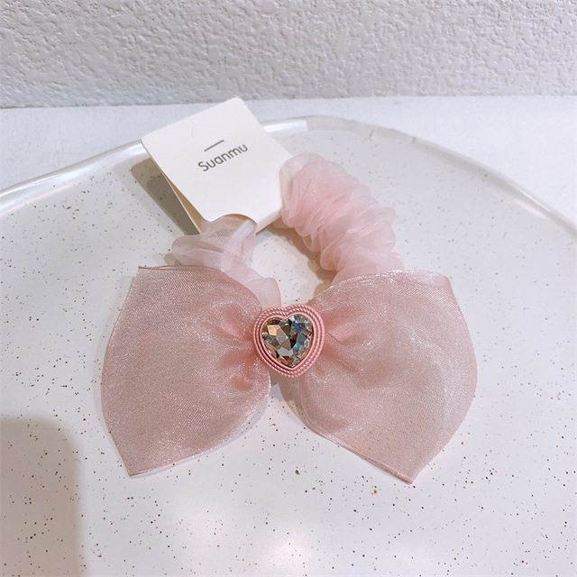 2023 nouvelle mode coréenne douce fille princesse amour élastique enfants belle rose maille nœud papillon épingle à cheveux accessoires de cheveux