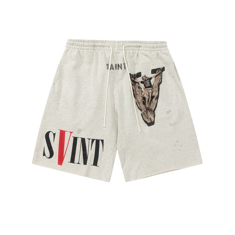 Saint Vintage Retro Michael Shorts Homme Femme Pantalons de survêtement Casual Sweatshorts Short Pant Jogger Pantalon Plus Size Genou Longueur Pantalon Basketball Unisexe Short-Pantalon