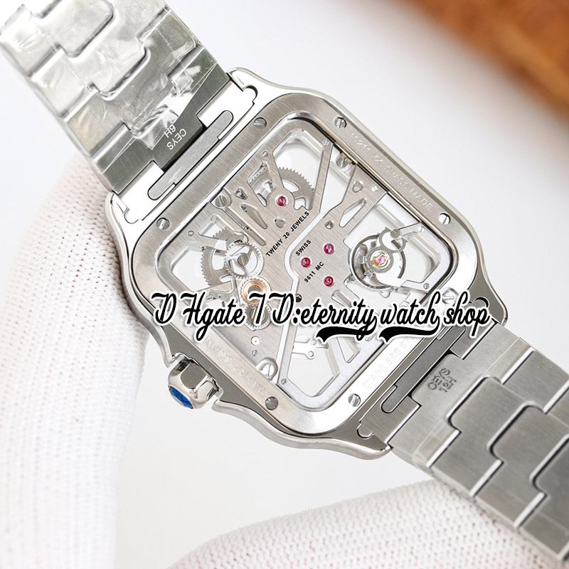 TWF V4 0015 MENS Titta på Swiss Ronda 4S20 Quartz Analog Mechanical Skeleton Dial Romer