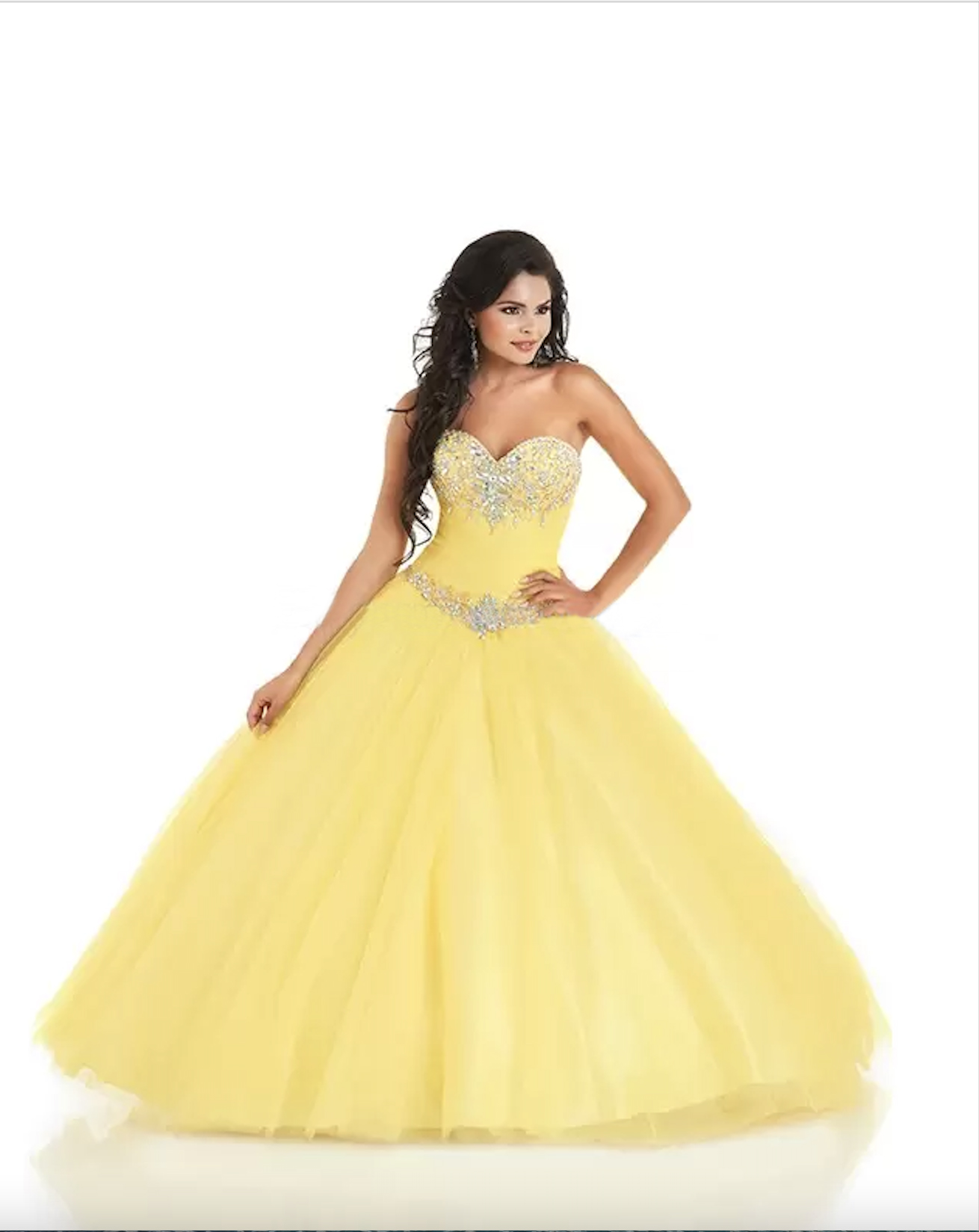 Sexy Sweetheart Beaded Crystal Yellow Organza Sweet 16 Quinceanera Dresses Crystal Ball Gown Party Prom Gowns