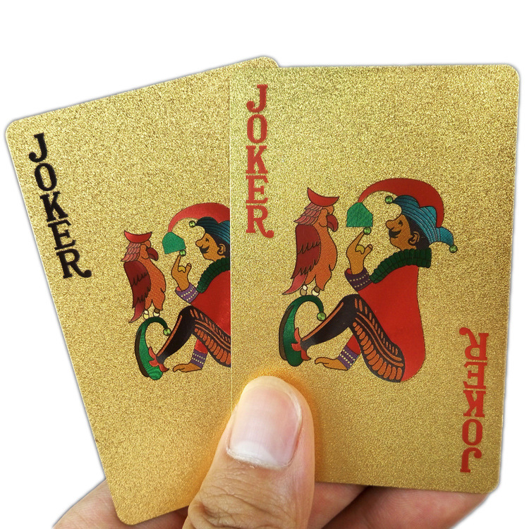 Jeux jouets Étanche De Luxe 24k Feuille D'or Plaqué Poker Premium Mat En Plastique Conseil Dollar Américain Cartes À Jouer Pour La Collection De Cadeaux