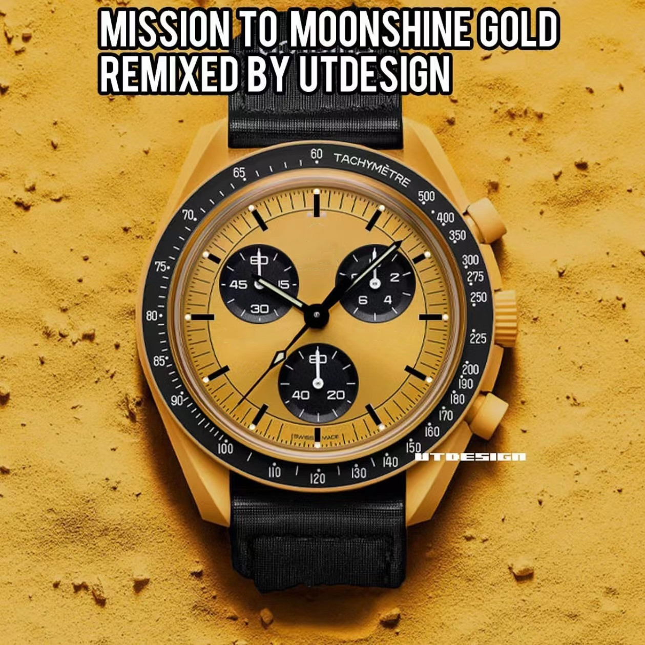 Orologio da uomo Moon con funzione completa, cronografo al quarzo, orologi Mission To Mercury, orologio di lusso in nylon da 42 mm, edizione limitata, Master Watchwatch244S