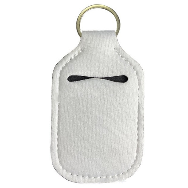 Néoprène Sublimation Blank Keychain Perfume Couvrer la bouteille de désinfection à la main Cover à chaleur Transfert de chauffeur