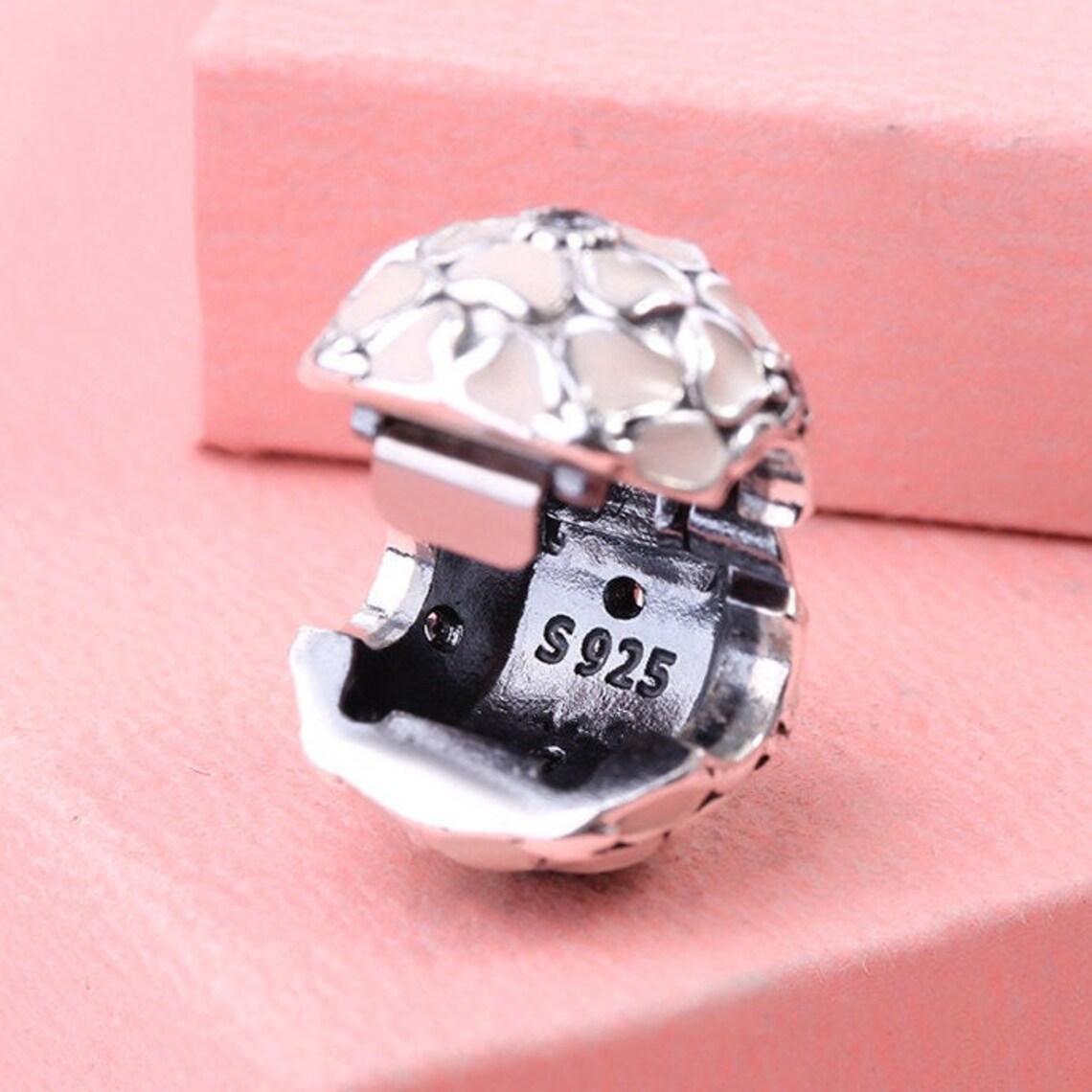 925 Sterling Silver Cherry Blossom Clip Soft Pink Email Clear CZ Bead past Europese sieraden Pandora Style Charmarmbanden